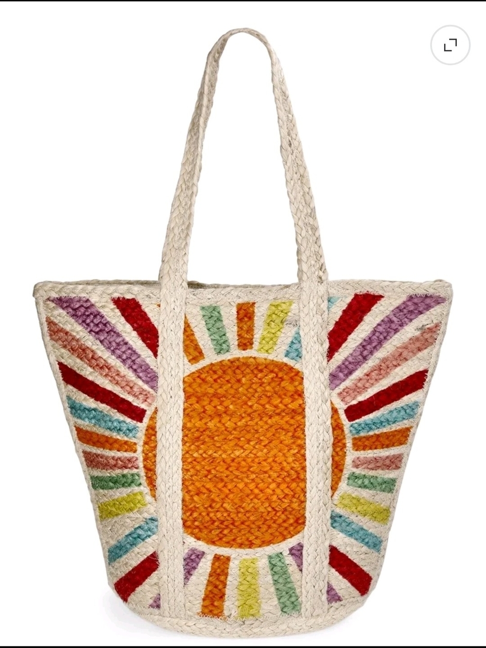 No Boundaries Sun’s Out Jute Tote NWT